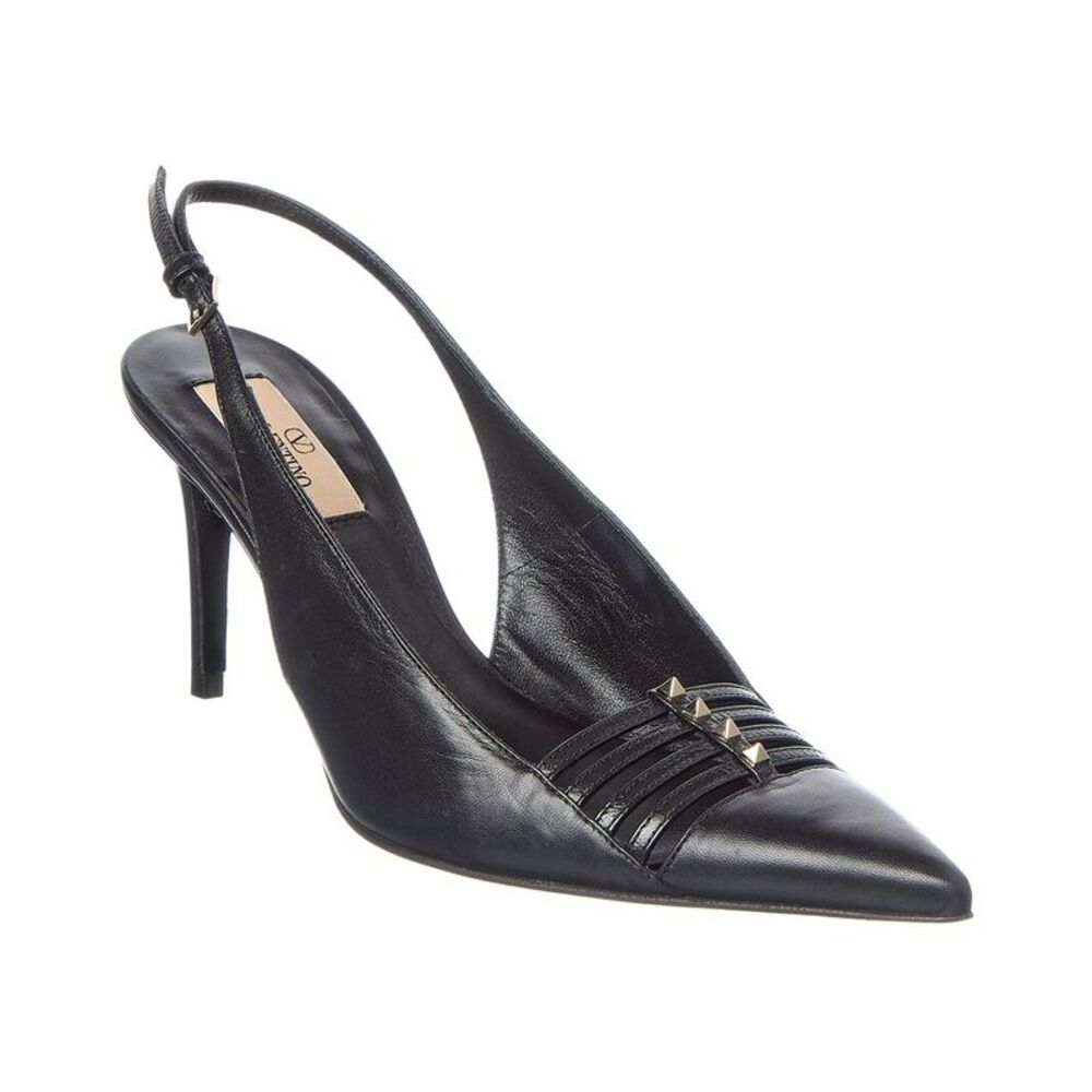 Valentino Vlogo Signature Leather Pump, Black